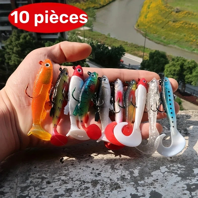 10 Leurres De Pêche En PVC Avec Hameçon — photo 6