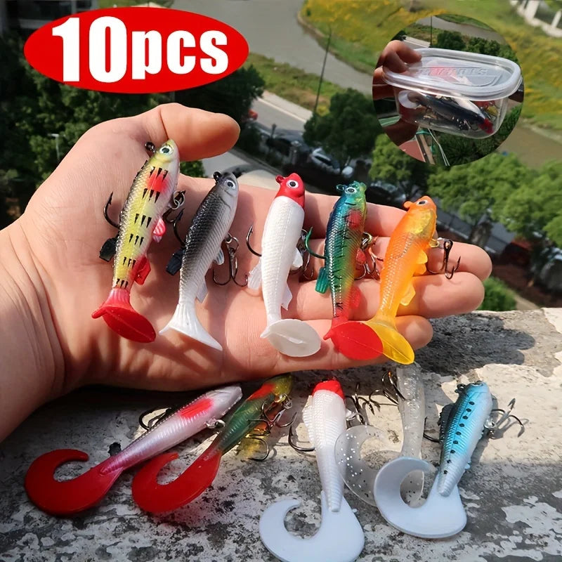 10 Leurres De Pêche En PVC Avec Hameçon — photo 9