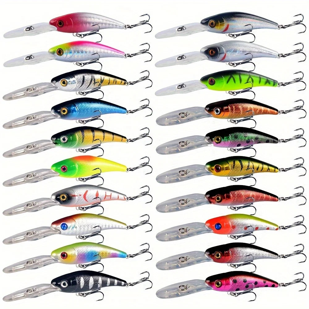20 Leurres De Pêche Minnow Réalistes