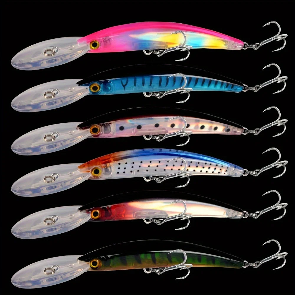 6 Leurre de Pêche Flottant Minnow