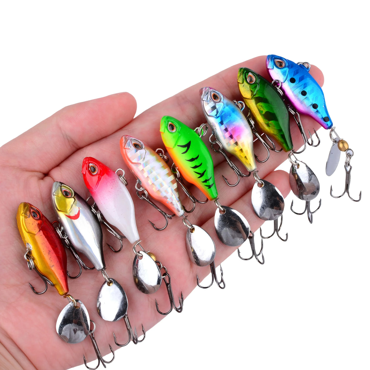 8 Leurres Métalliques Vibrotail pour Pêche