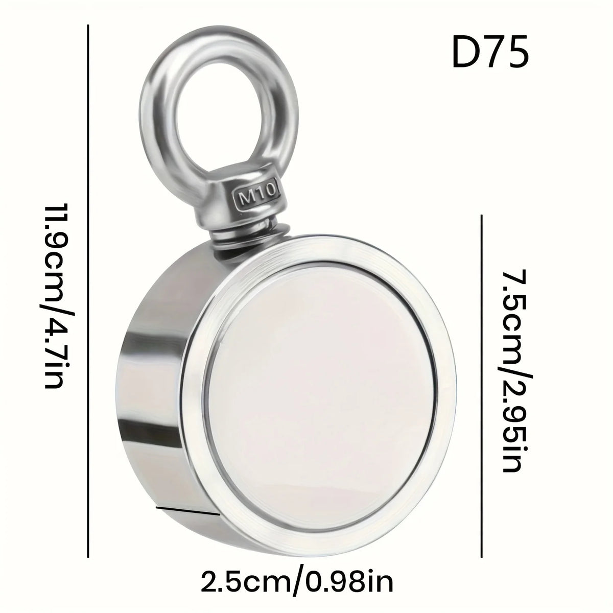 Aimant De Pêche Néodyme 226,8 Kg Avec Boulon À Œil — illustration 2 Image