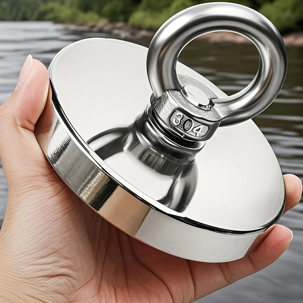 Aimant de Pêche Rond en Néodyme avec Boulon à Œil