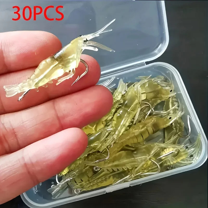 Appâts Crevette en Silicone Souple avec Hameçon