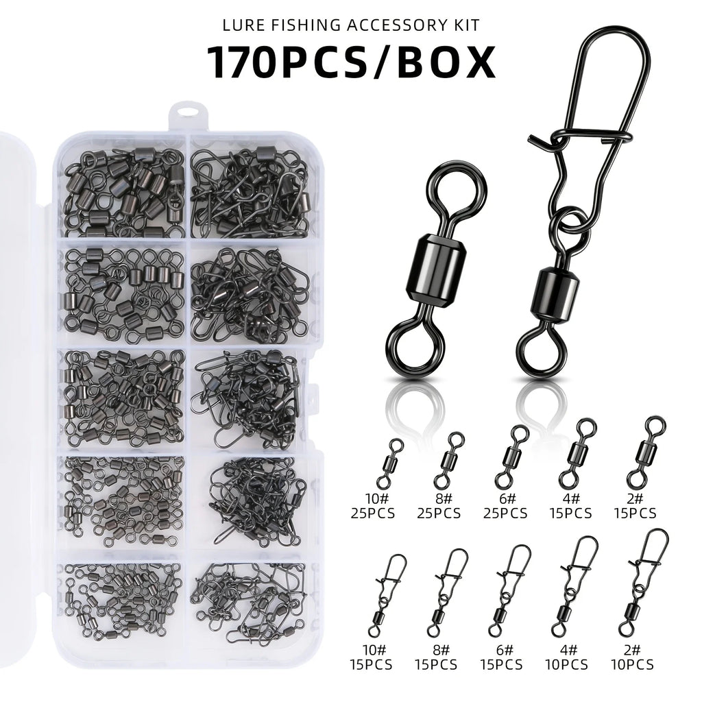 Attaches pour Leurres en Acier Inoxydable 170 Pièces