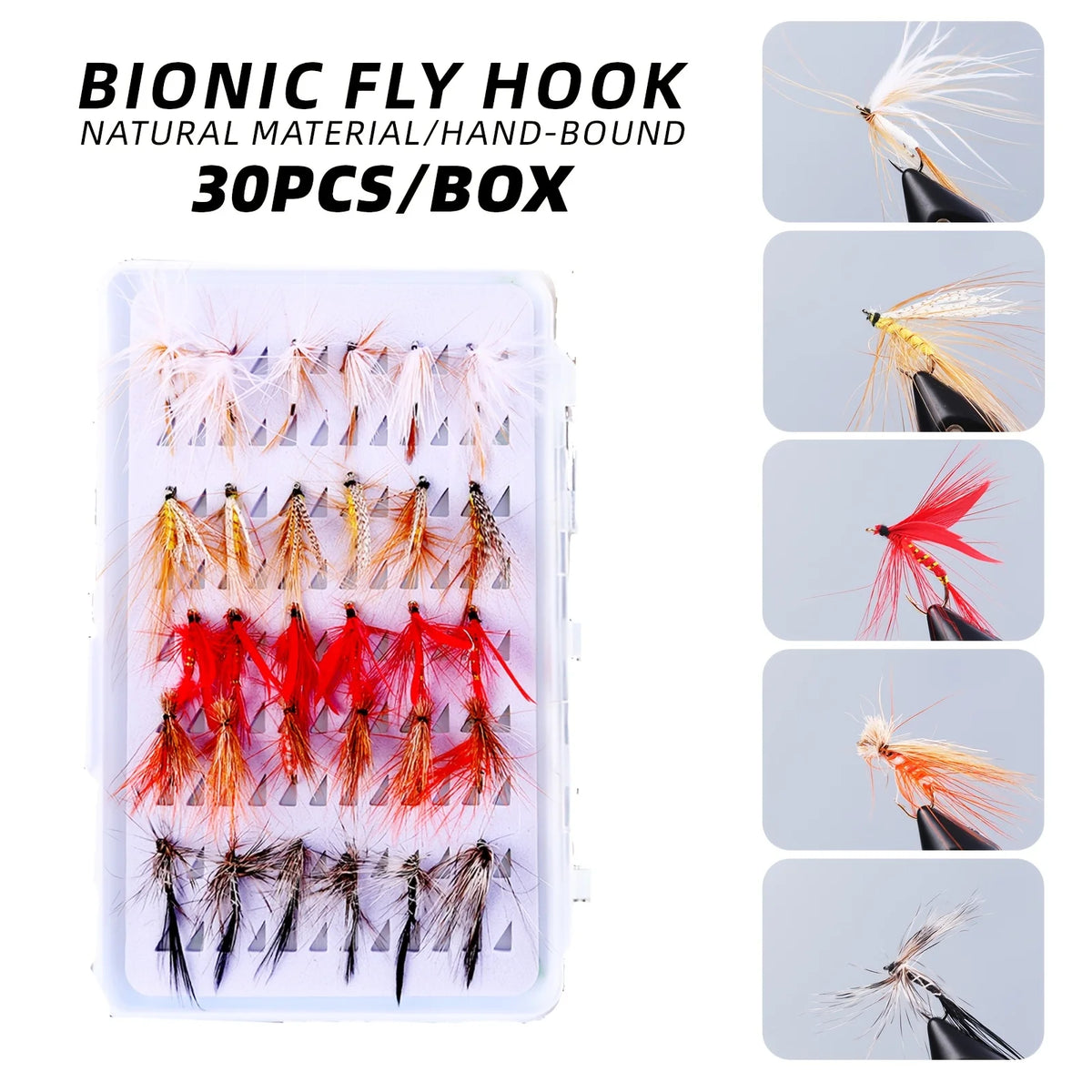 Boîte De 30 Hameçons Et Flotteurs Pour Mouche Sèche — photo 2