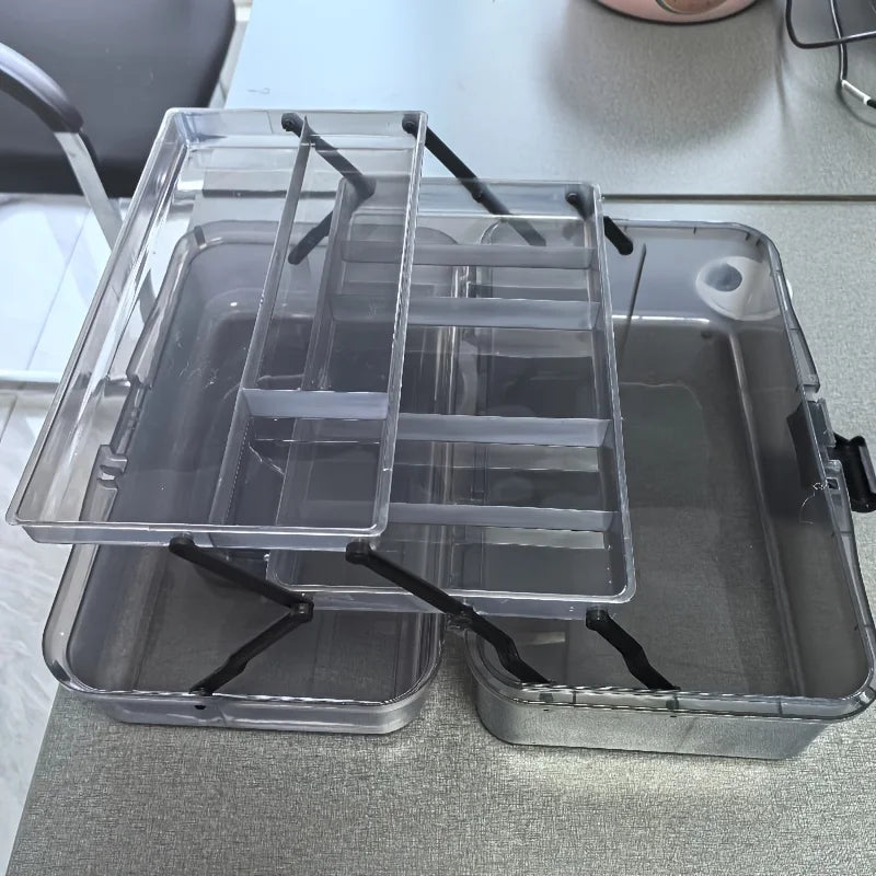 Boîte de Rangement Pliable à 3 Couches en PC Noir — photo 5