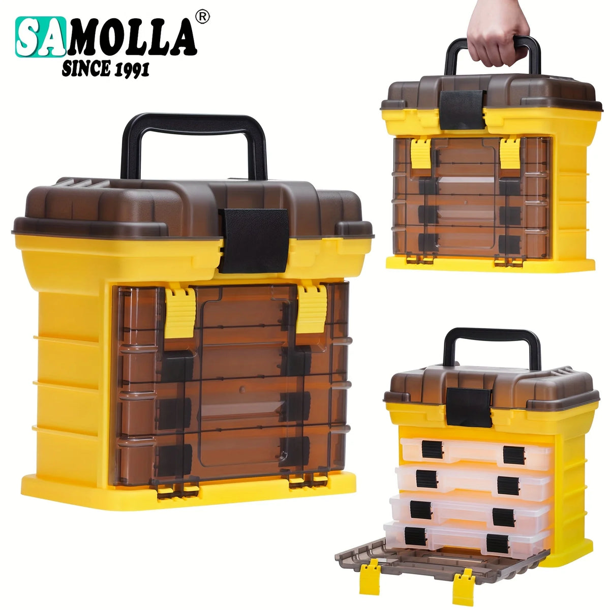 Boîte De Rangement Pour Pêche À 4 Tiroirs Portable