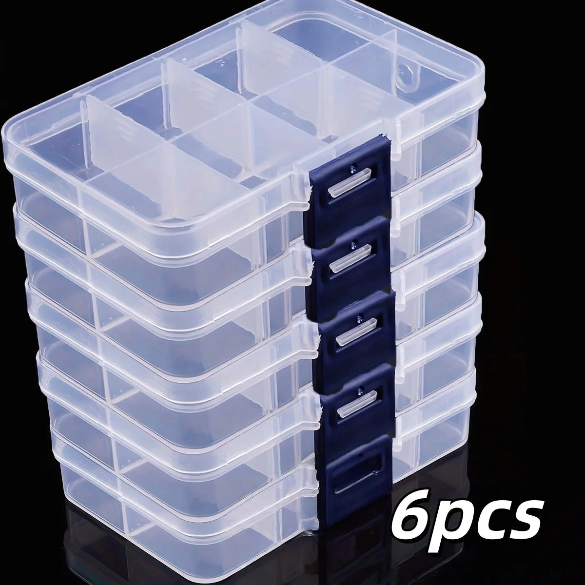Boîtes de Rangement Transparentes avec Séparateurs Réglables