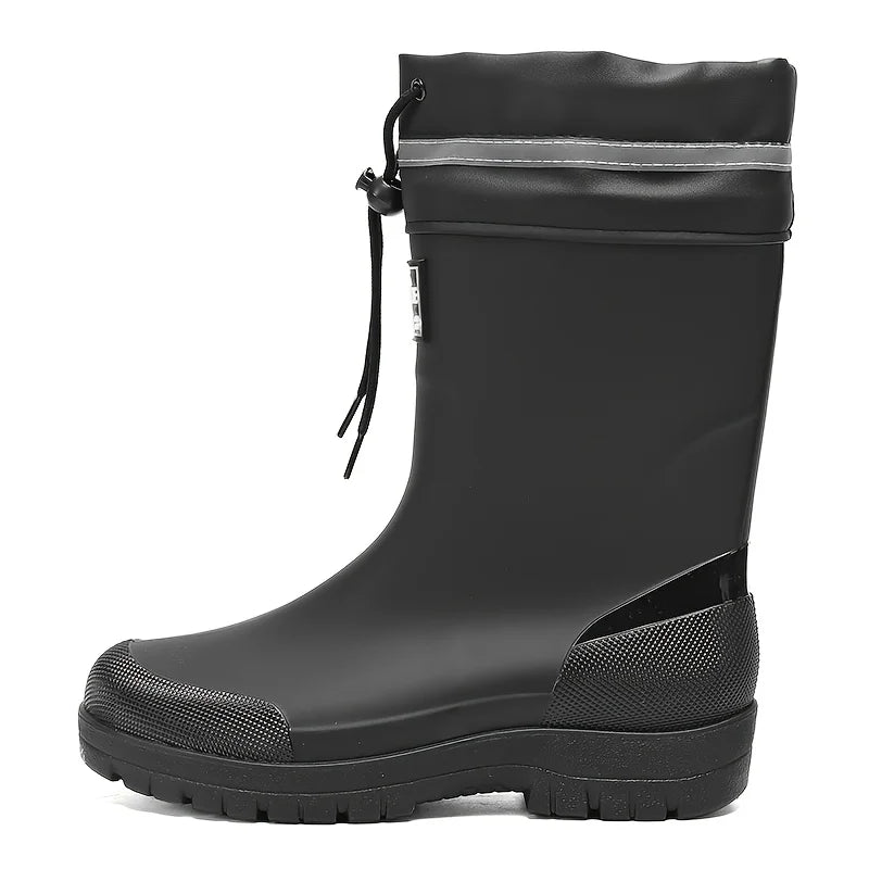 Bottes de Pluie Mi-Mollet en Caoutchouc pour Homme — Noir, photo 11