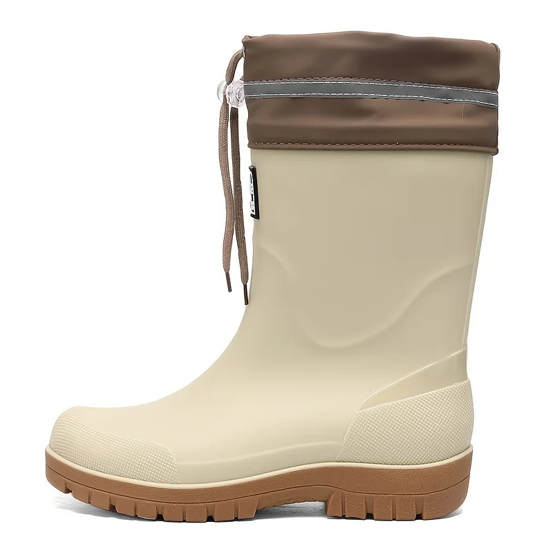 Bottes de Pluie Mi-Mollet en Caoutchouc pour Homme — Beige, photo 13