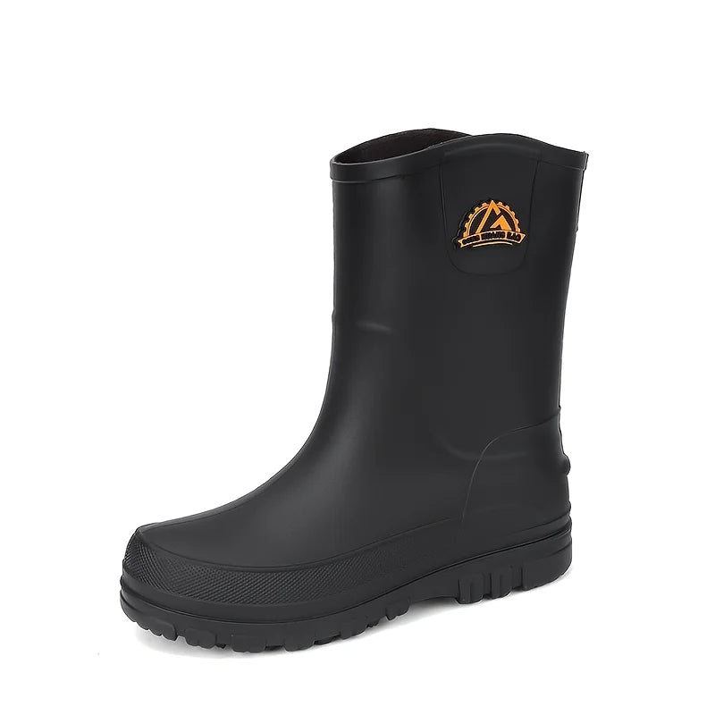 Bottes De Pluie Mi-Mollet En PVC — Noir Semelle Noire, photo 9