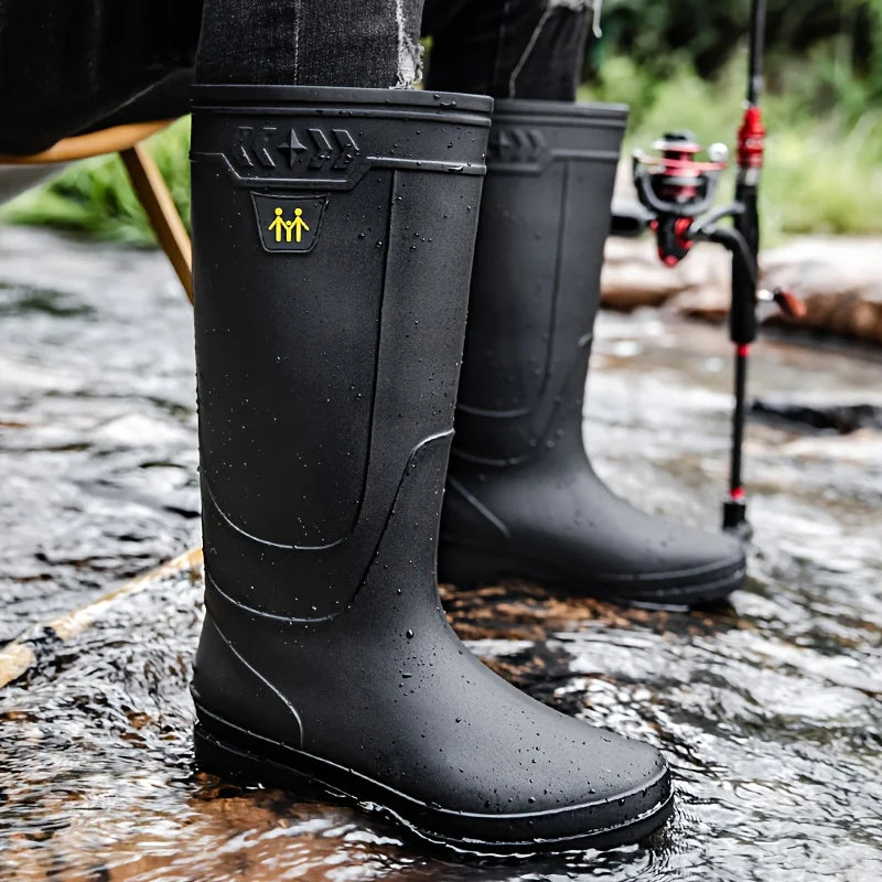 Bottes De Pluie Montantes Antidérapantes — Noir, photo 4