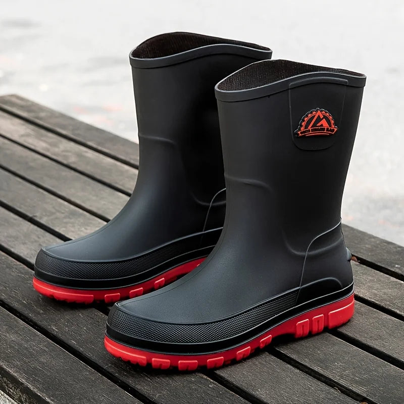 Bottes Imperméables de Pêche pour Homme — Noir Semelle Rouge, photo 12