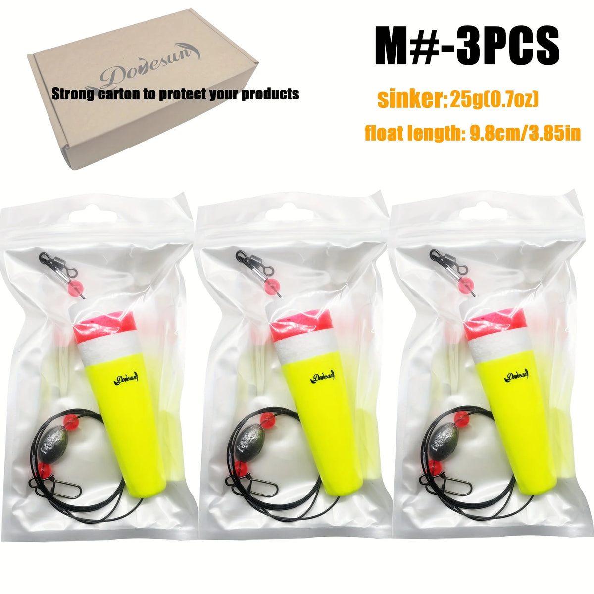 Bouées À Cosses Popping Pour Pêche En Mer — Moyen Jaune et Rouge Fluo 3 Pièces, photo 12