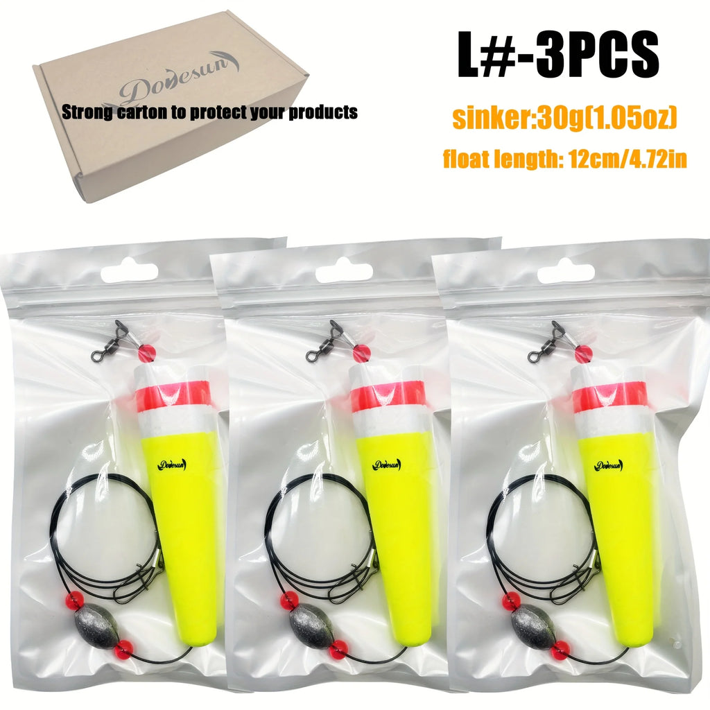 Bouées À Cosses Popping Pour Pêche En Mer — Grand Jaune et Rouge Fluo 3 Pièces, photo 13