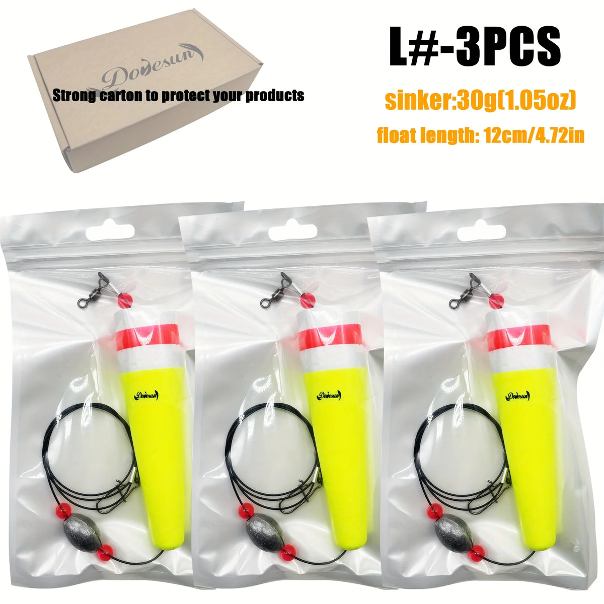 Bouées À Cosses Popping Pour Pêche En Mer — Grand Jaune et Rouge Fluo 3 Pièces, photo 13