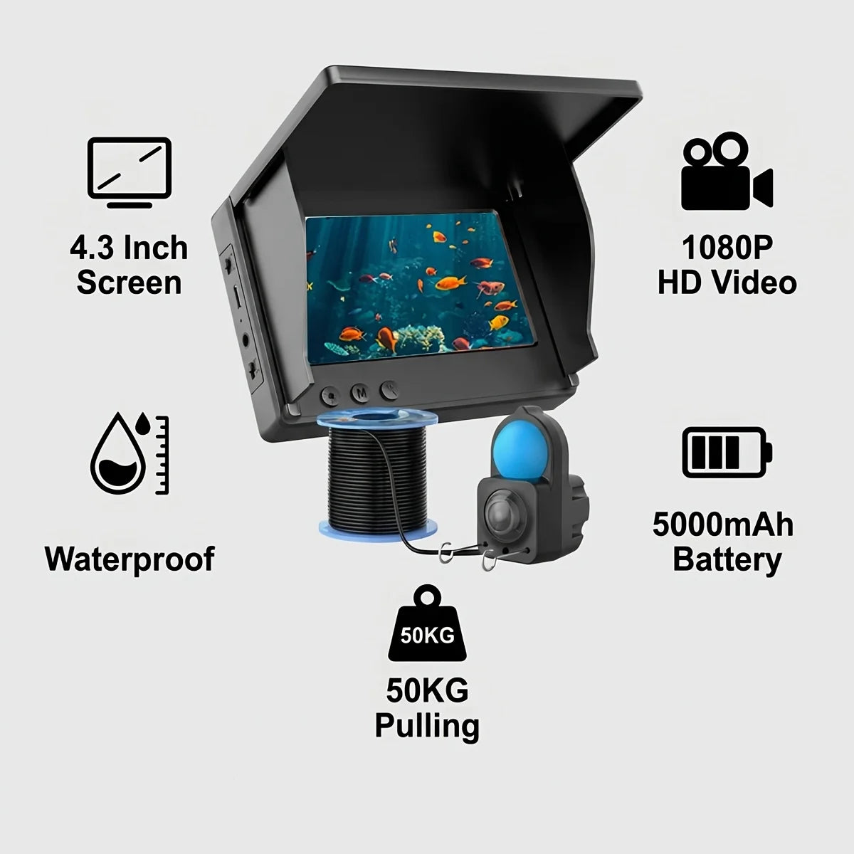 Caméra Sous-Marine 1080P Avec Écran 4,3 Pouces — photo 3