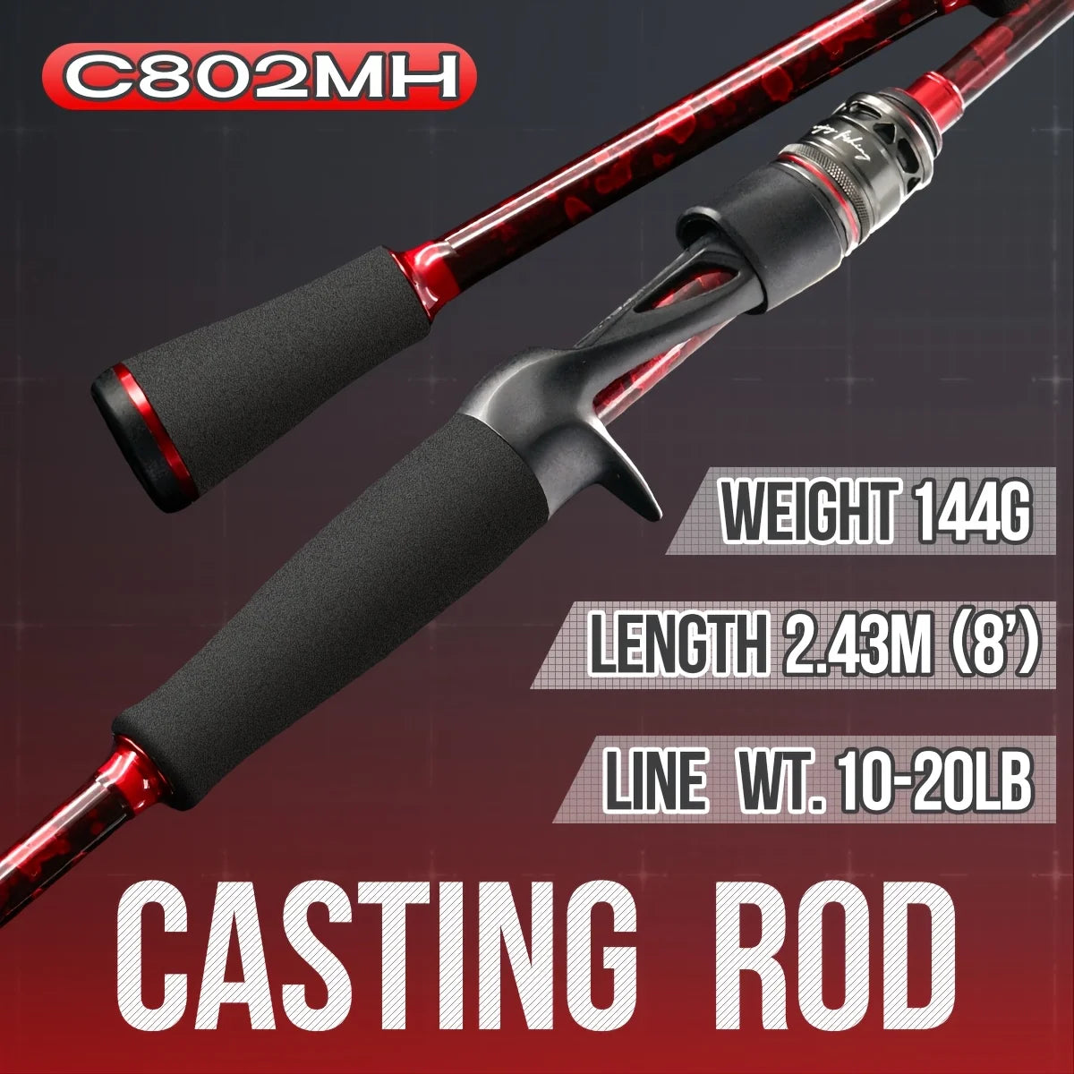 Canne à Lancer en Fibre de Carbone Haute Résistance — Canne Casting 2,43 m 10-20 lb, photo 11