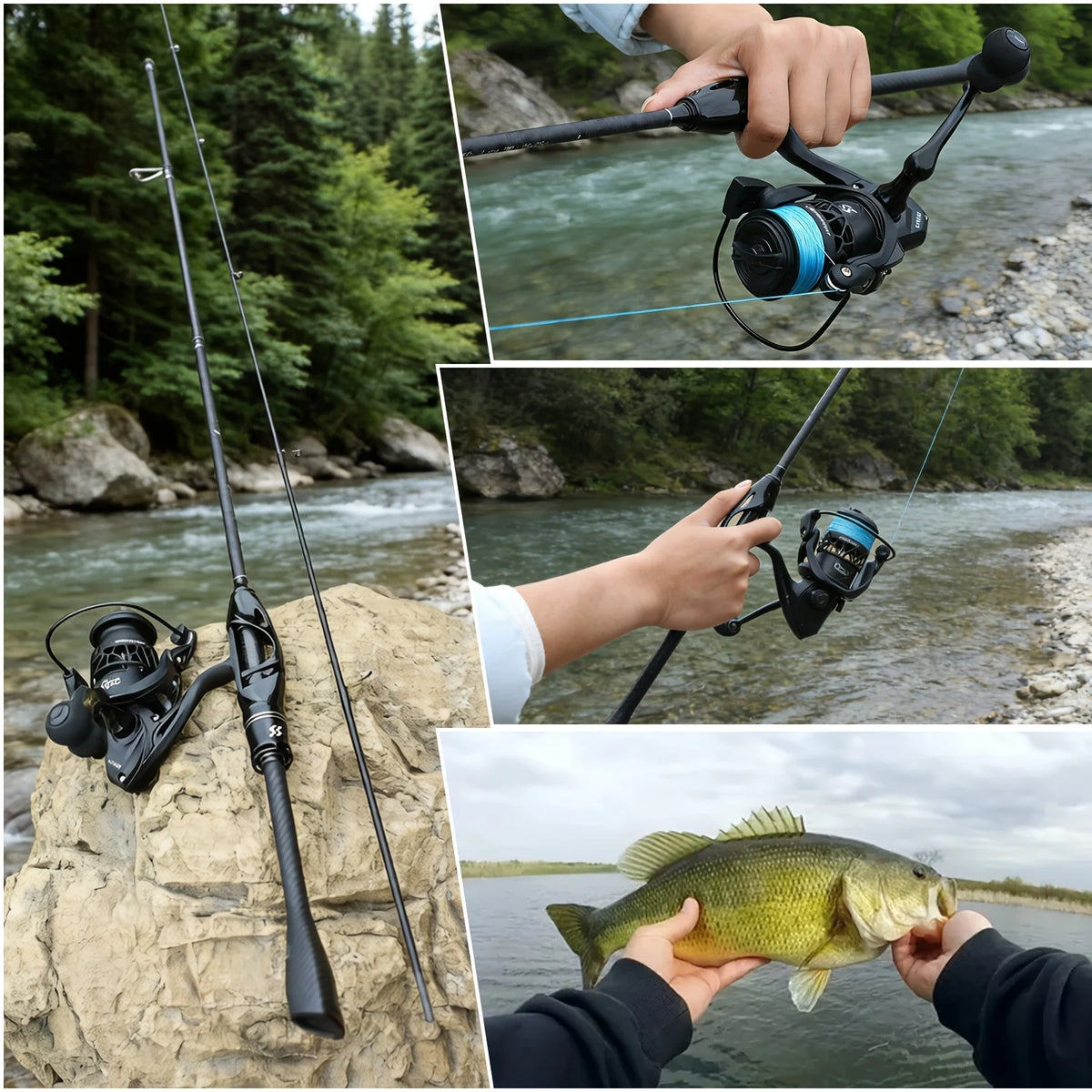 Canne à Pêche en Fibre de Carbone avec Moulinet — photo 10