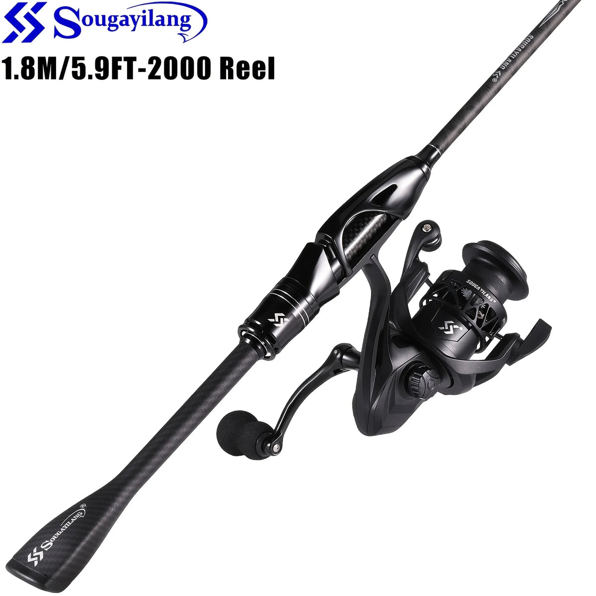 Canne à Pêche en Fibre de Carbone avec Moulinet — Bobine 1,8 m/5,9 pi 2000, photo 12