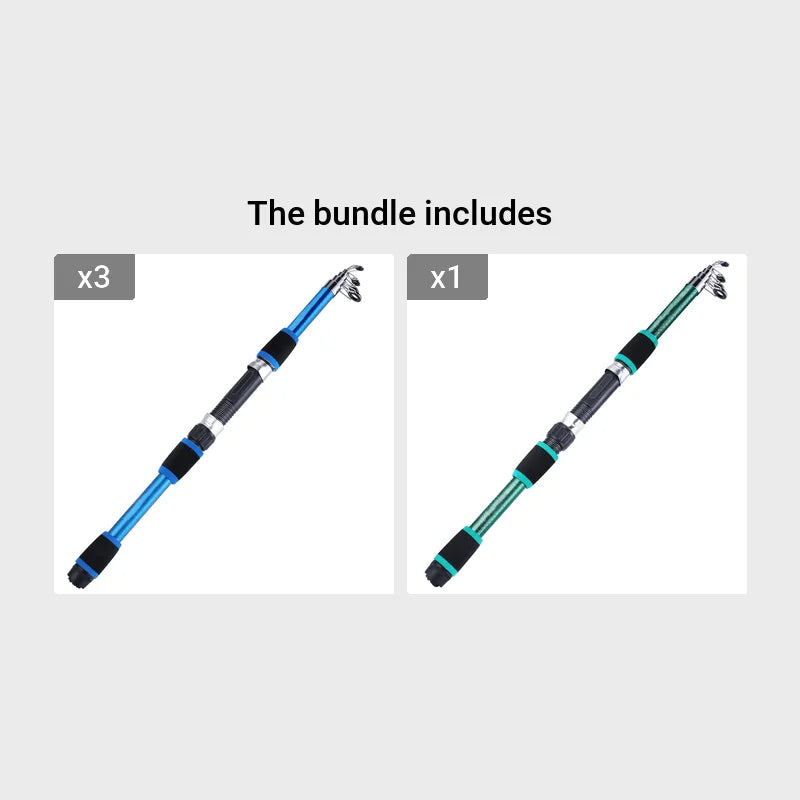 Canne à Pêche Rotative en Fibre de Verre 1,8 m — Bleu 3 Pièces + Vert 1 Pièce, photo 18