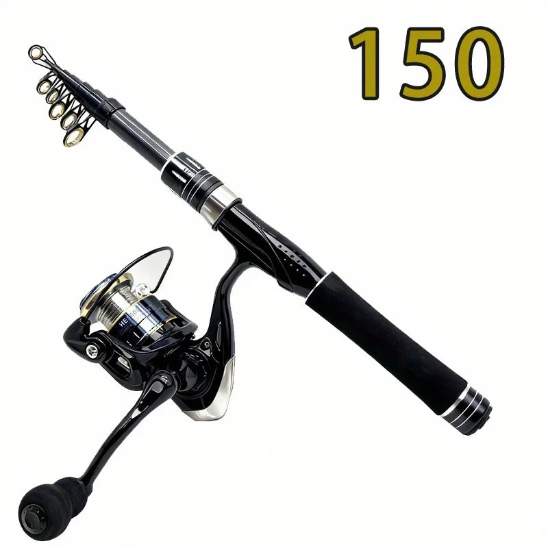Canne à Pêche Télescopique En Carbone avec Moulinet — Canne 150 cm, photo 9
