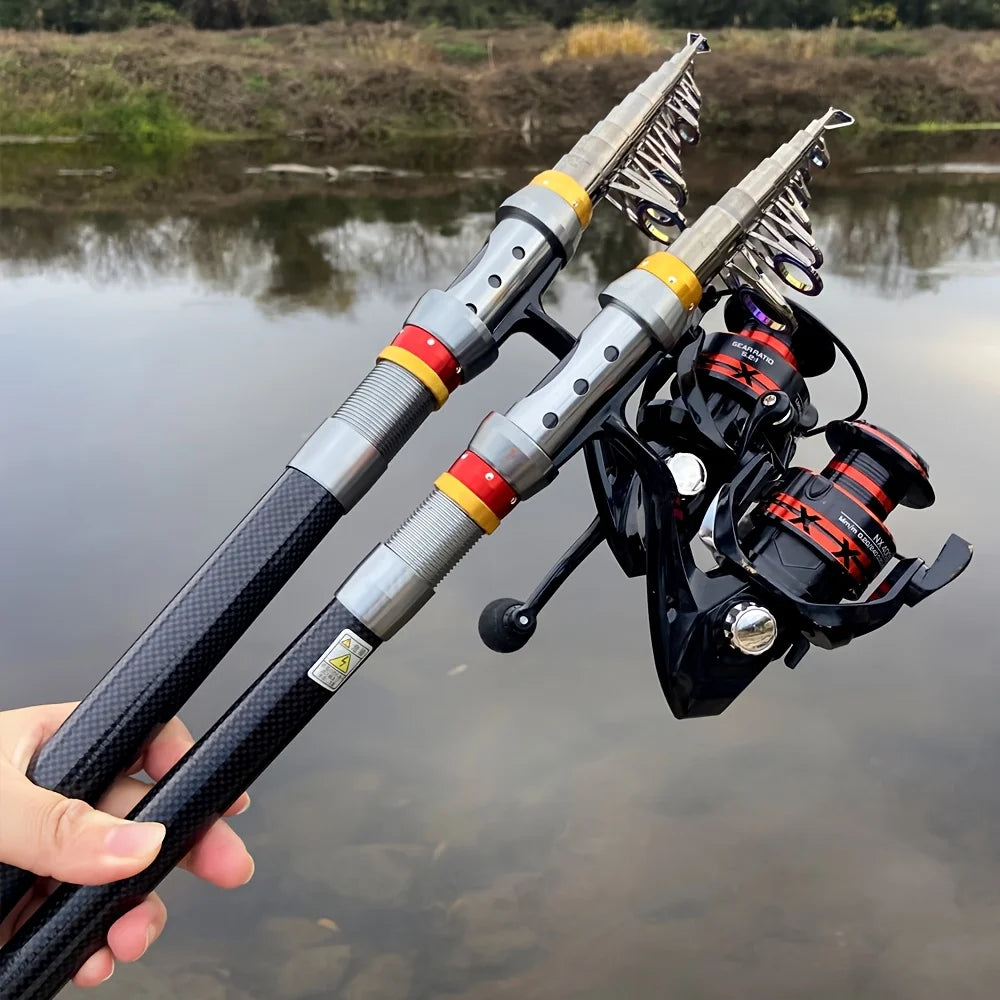 Canne à Pêche Télescopique en Fibre de Carbone