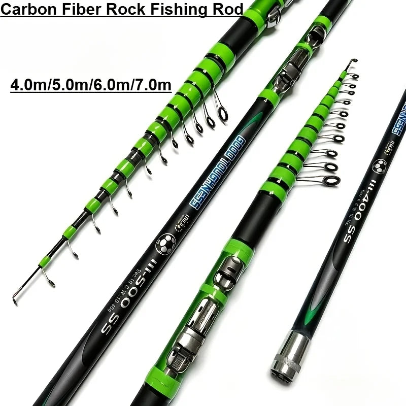 Canne à Pêche Télescopique en Fibre de Carbone