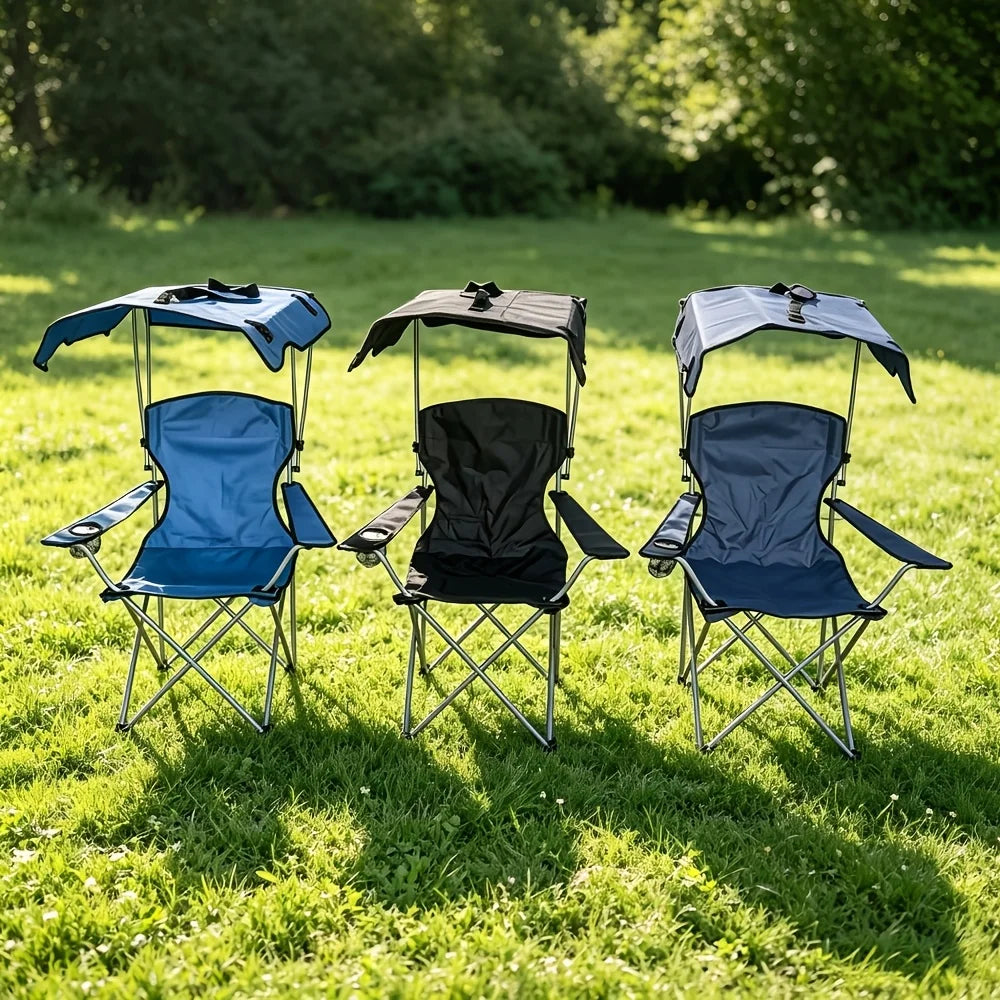 Chaise de Camping Pliable avec Pare-Soleil — photo 3