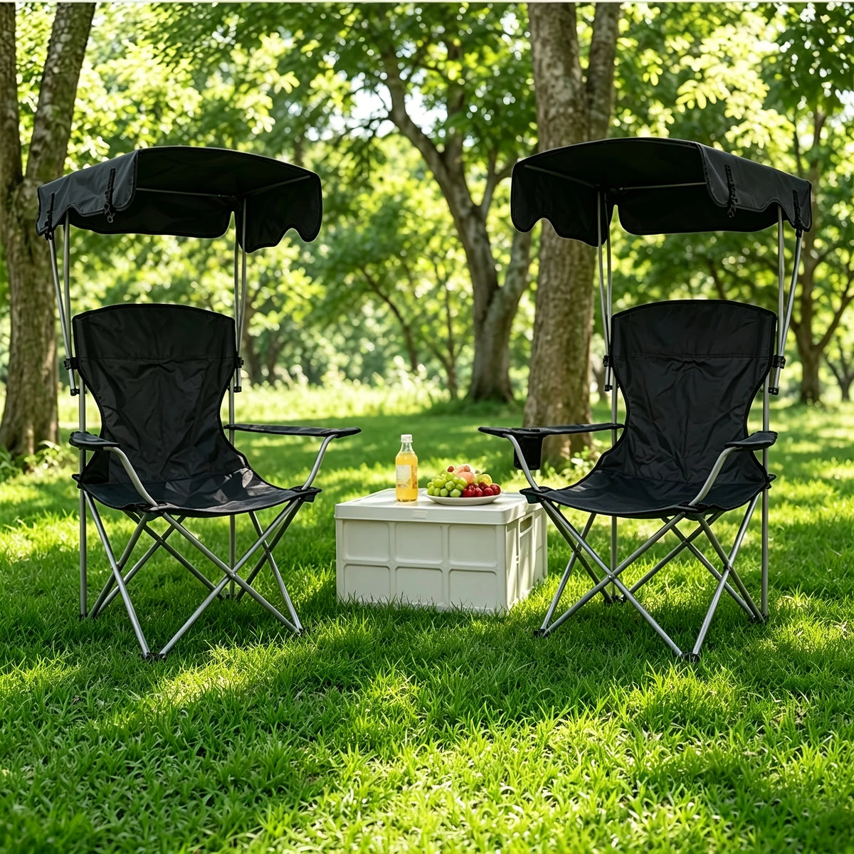 Chaise de Camping Pliable avec Pare-Soleil — photo 4