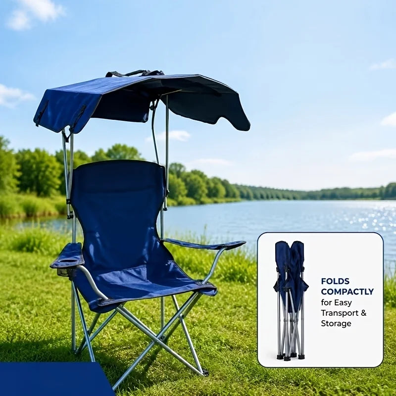 Chaise de Camping Pliable avec Pare-Soleil — photo 6