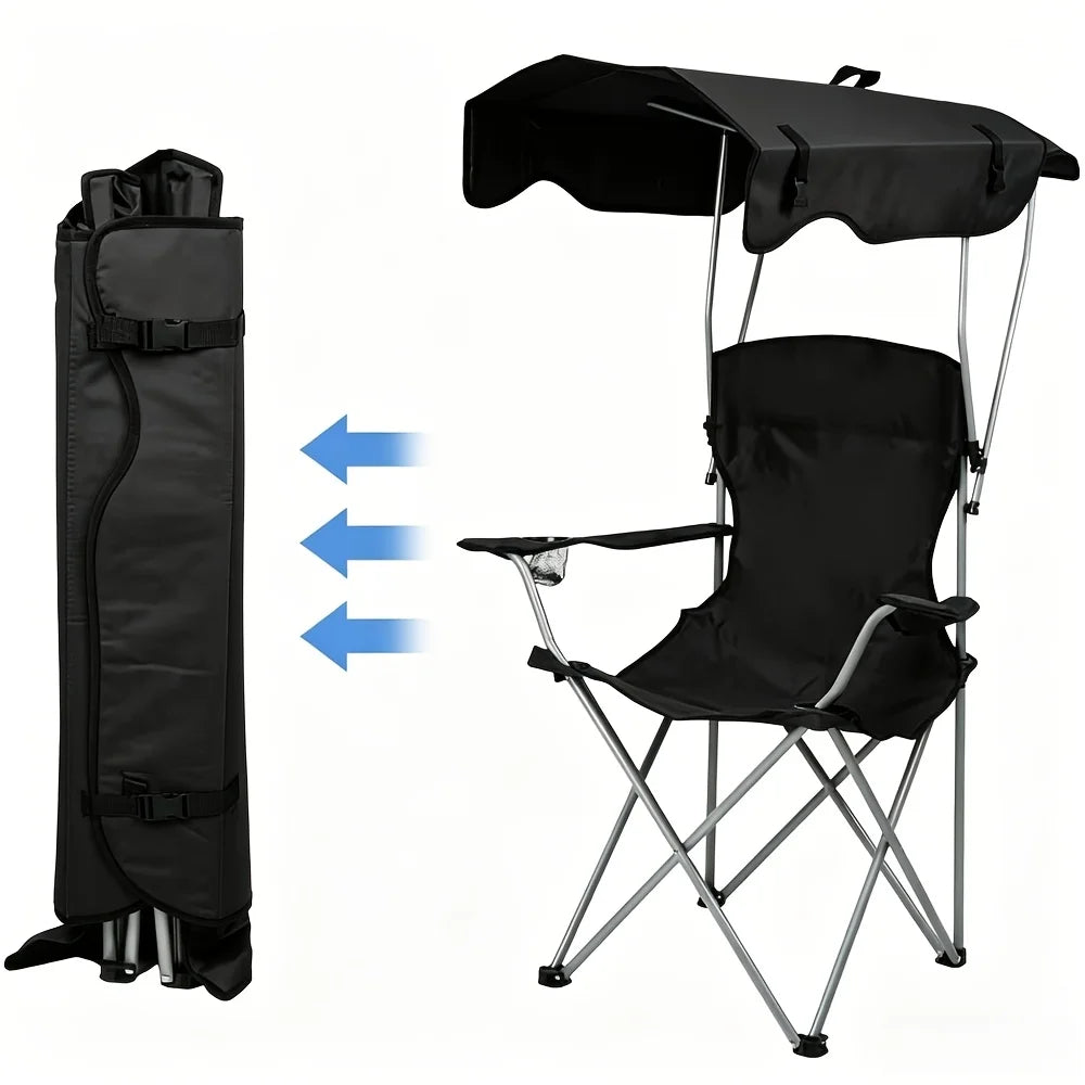 Chaise de Camping Pliable avec Pare-Soleil — photo 7