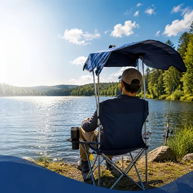 Chaise de Camping Pliable avec Pare-Soleil — photo 8