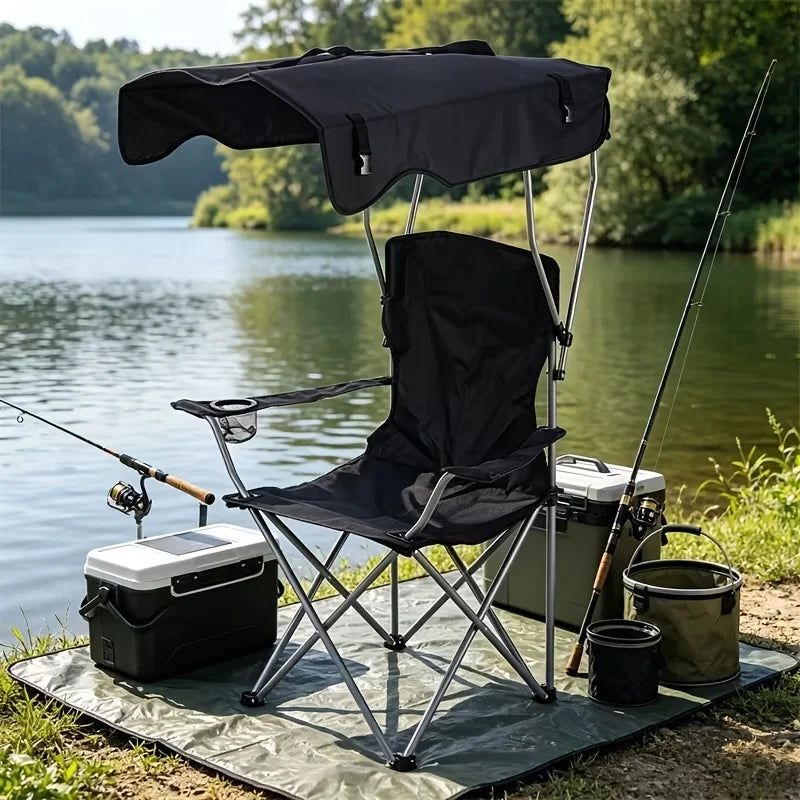 Chaise de Camping Pliable avec Pare-Soleil — photo 10