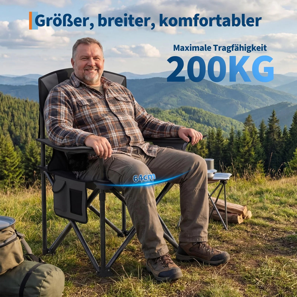 Chaise De Camping Pliable Avec Sac Isotherme — illustration 2 Image