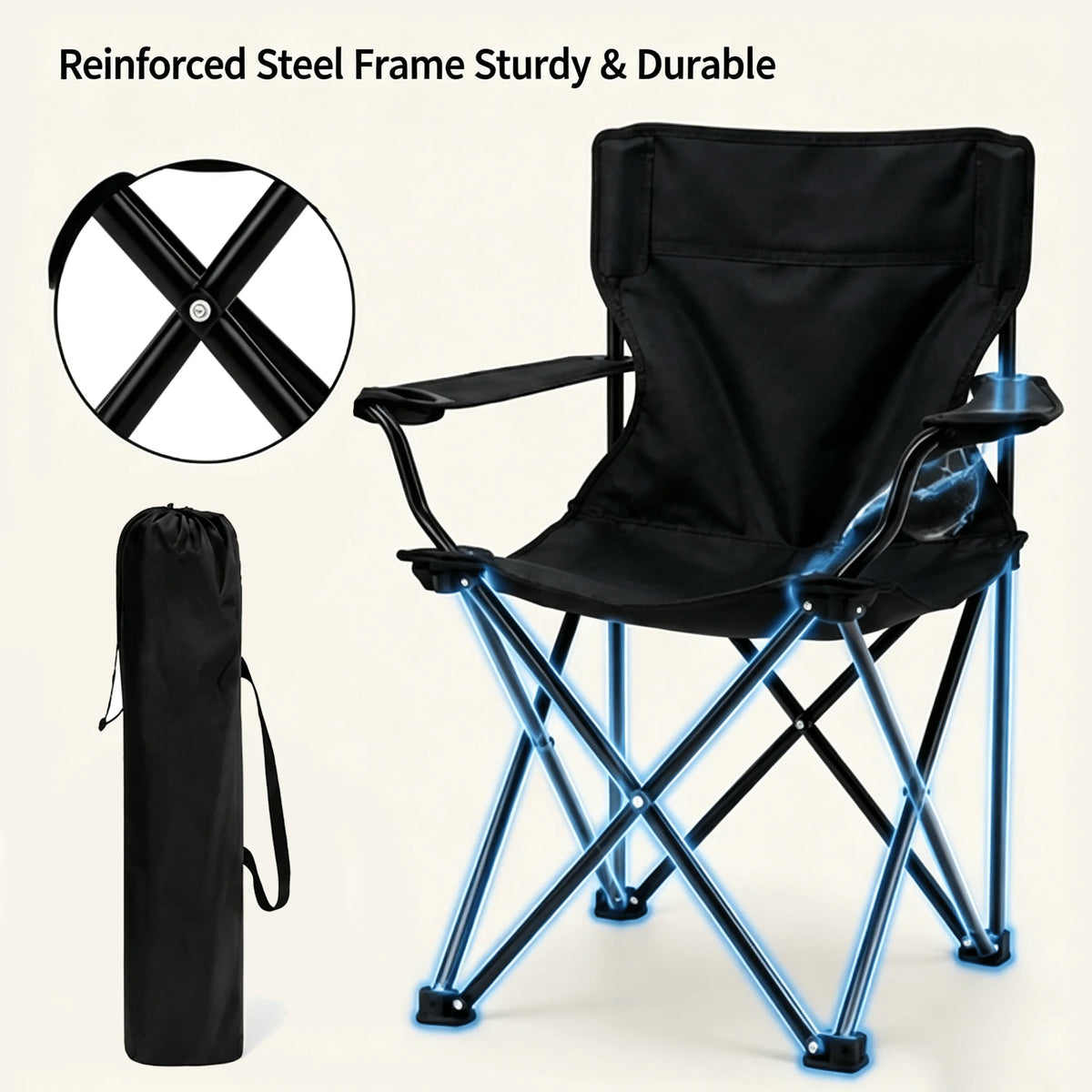 Chaise De Camping Pliante Avec Dossier Haut — photo 2