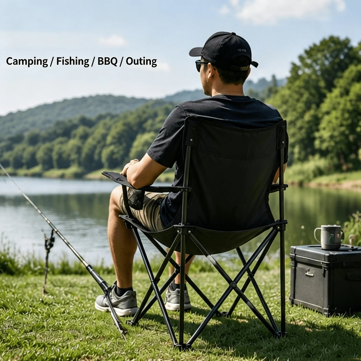 Chaise De Camping Pliante Avec Dossier Haut — photo 7