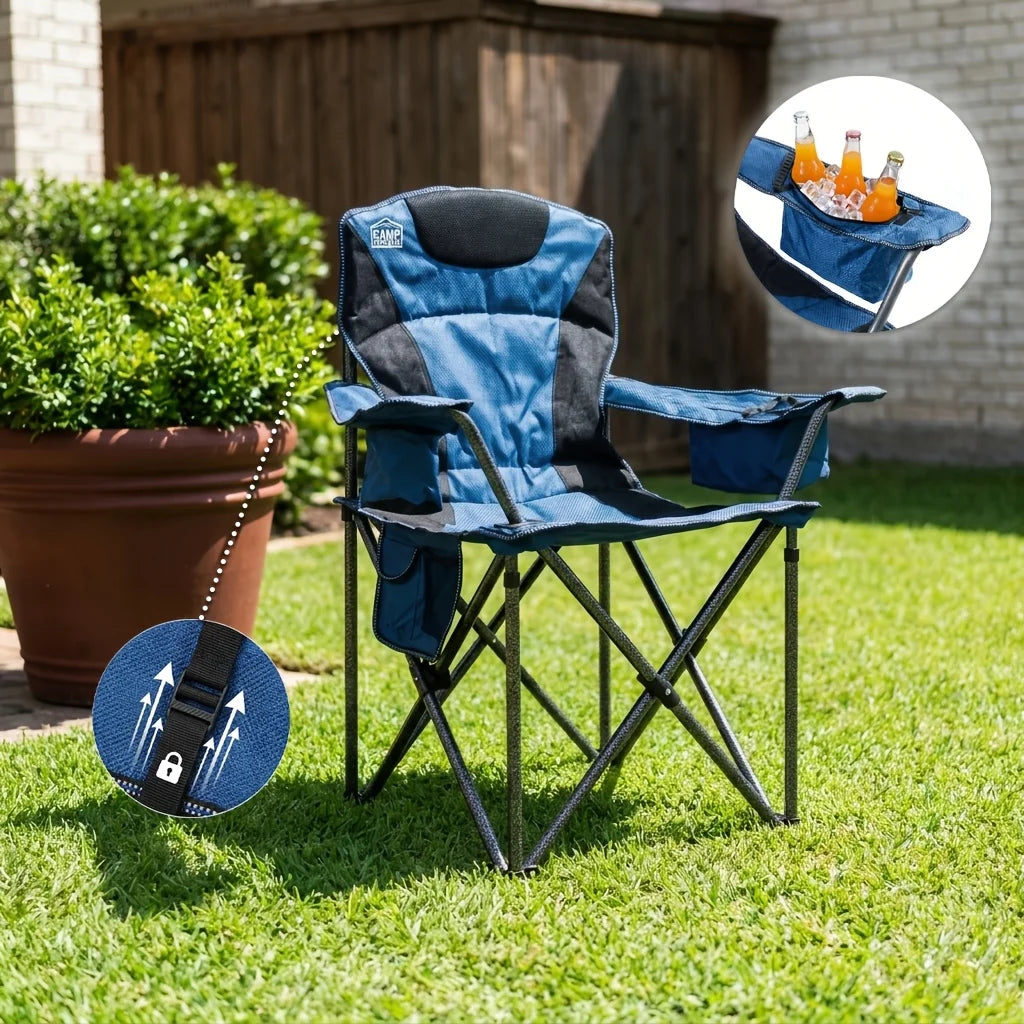 Chaise De Camping Rembourrée Avec Sac Glacière