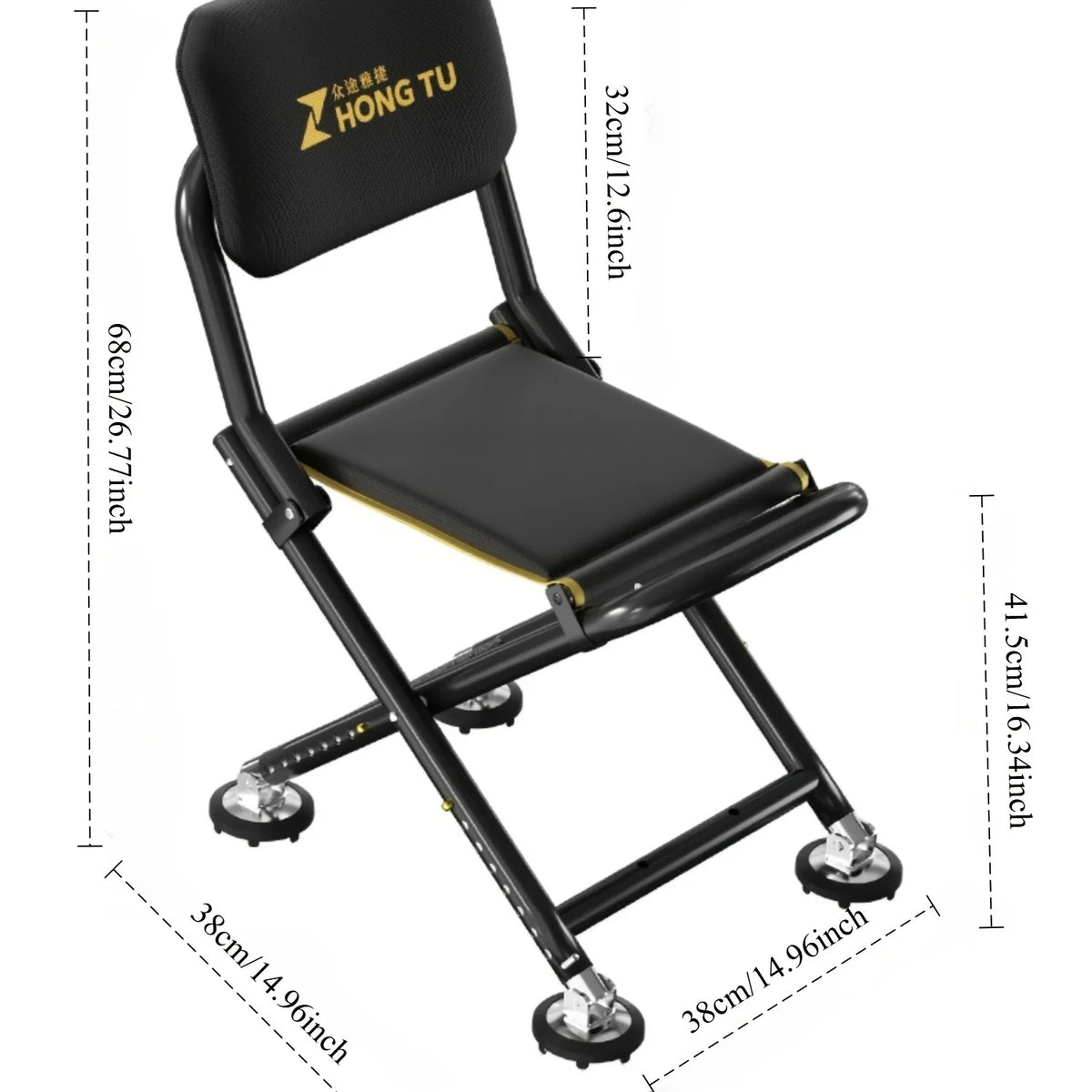 Chaise De Pêche Pliable Avec Porte-Canne Et Plateau
