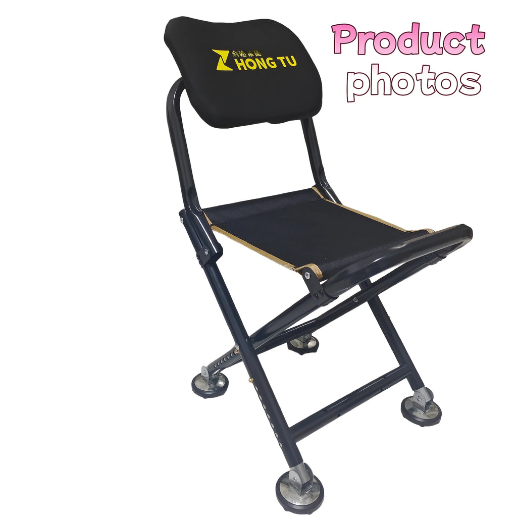 Chaise De Pêche Pliable Avec Porte-Canne Et Plateau — Chaise Avec Dossier Épaissi Seulement, photo 4