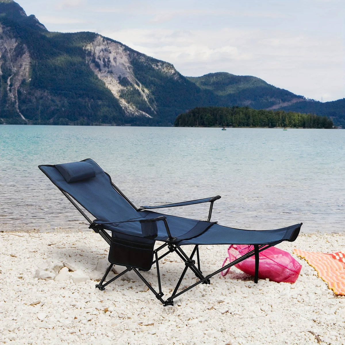 Chaise Longue Pliante Réglable Avec Repose-Pieds — photo 3