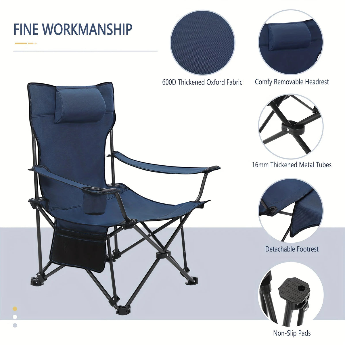 Chaise Longue Pliante Réglable Avec Repose-Pieds — photo 11