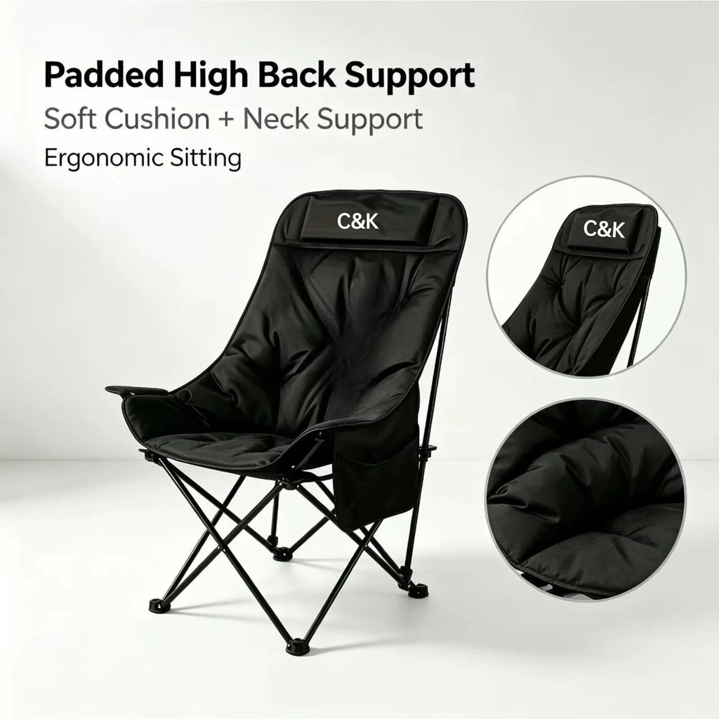 Chaise Lune Pliable à Dossier Haut Rembourré