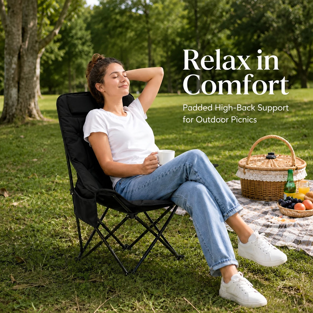 Chaise Lune Pliable à Dossier Haut Rembourré — photo 2