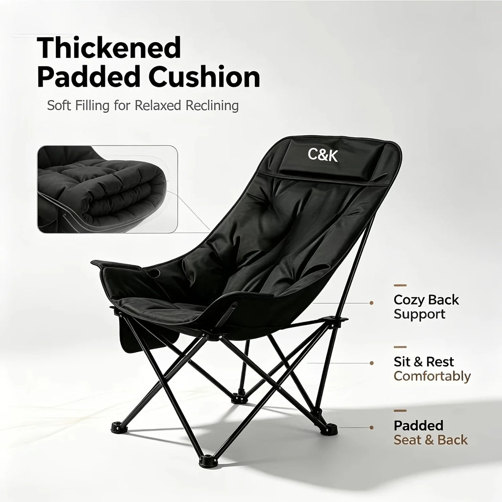 Chaise Lune Pliable à Dossier Haut Rembourré — photo 3