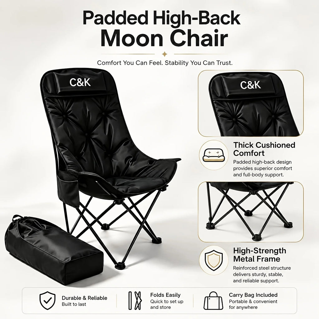 Chaise Lune Pliable à Dossier Haut Rembourré — photo 5