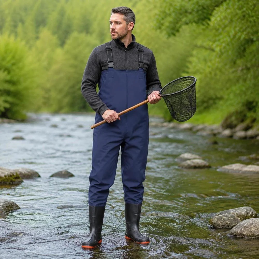 Combinaison De Pêche Bleue Imperméable Avec Bottes