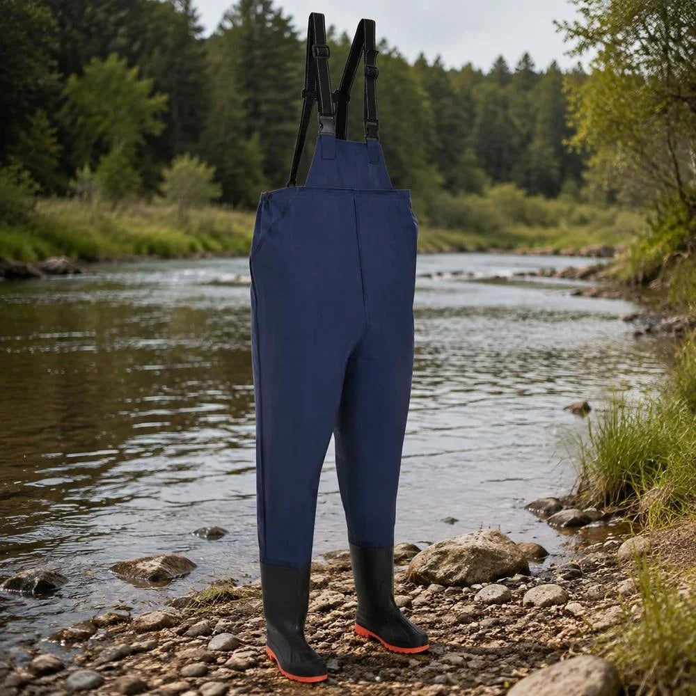 Combinaison De Pêche Bleue Imperméable Avec Bottes — photo 5