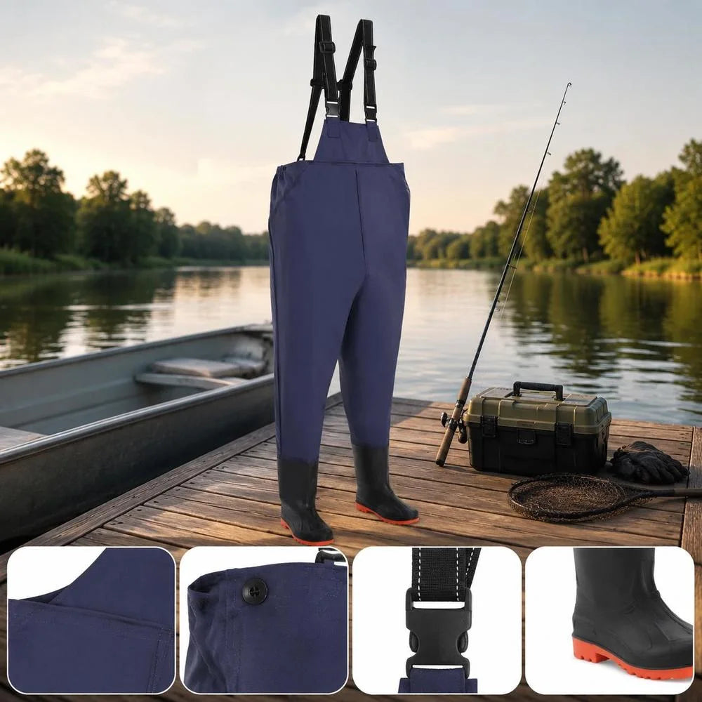 Combinaison De Pêche En Polyester PVC Avec Bottes — illustration 2 Image